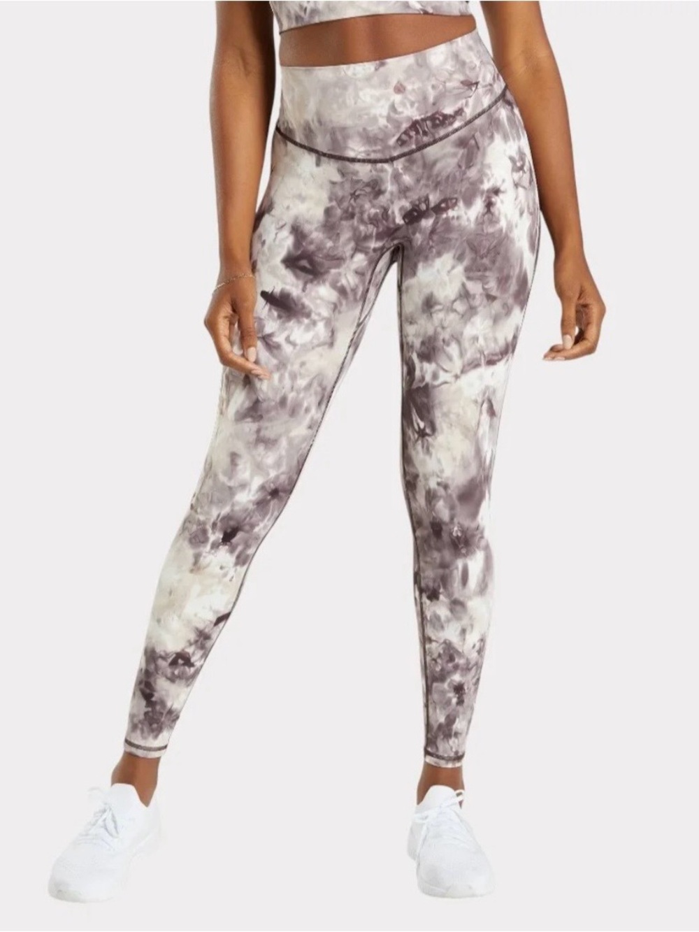 Gymshark Woman’s Marble-Print Leggings in Brown/Gray Size Small